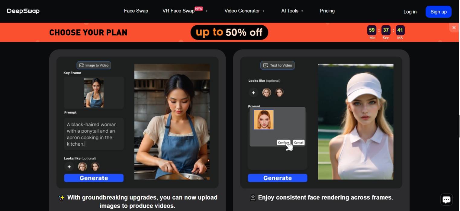 DeepSwap AI Face-Swap Ergebnis